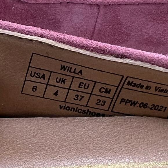 New Vionic Willa Slip On Comfort Loafer Shoes Pink Suede Leather Women's 6M NWB - Picture 9 of 10
